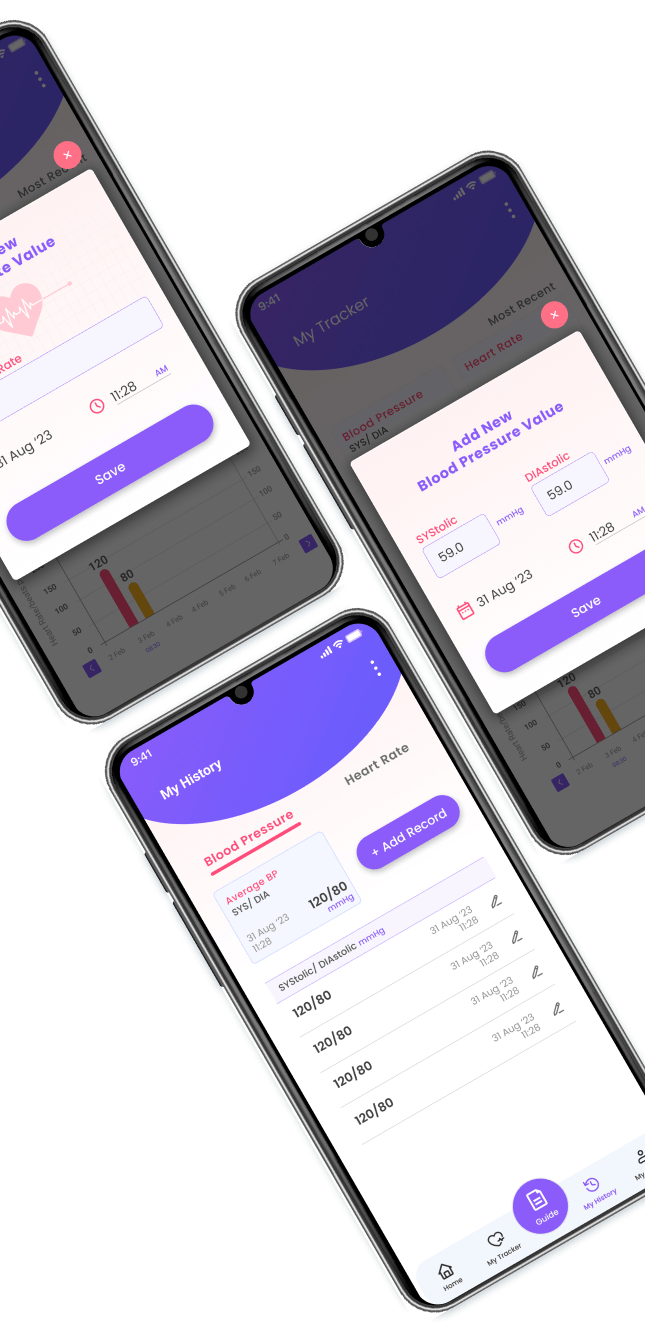 Track and log blood pressure